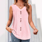 Damen Sommerliche V-Ausschnitt Bluse Sovae