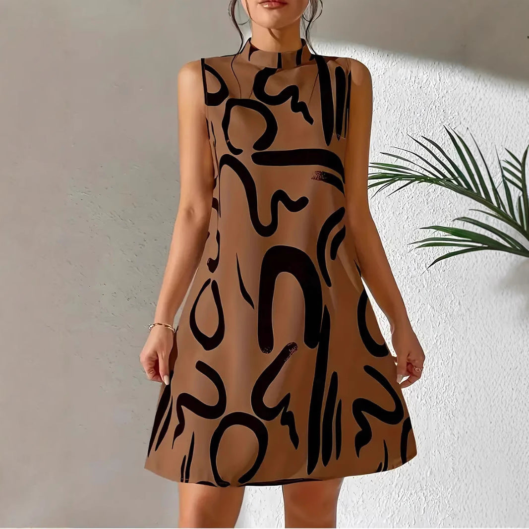 Damen A-Linien Kleid mit kreativem grafischen Design Sovae