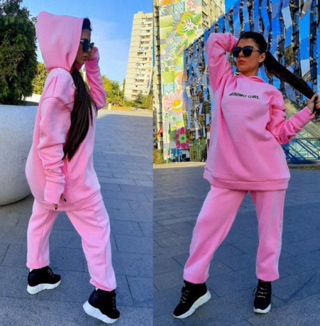 Damen Hoodie- und Jogginghose-Set mit weitem Schnitt Sovae