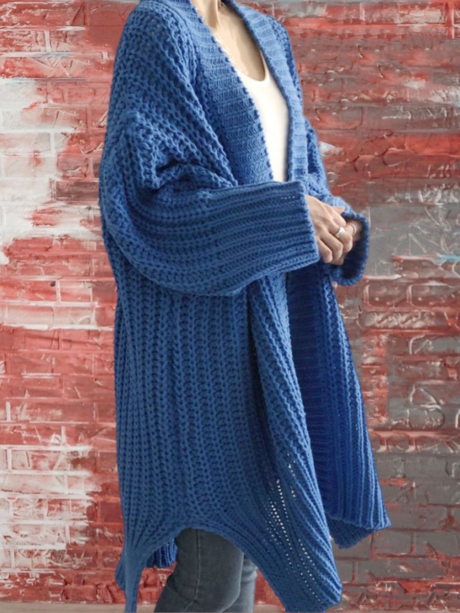 Damen Großer Strickcardigan mit offenem Schnitt und breiten Ärmeln Sovae