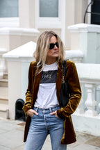 Damen eleganter und weicher Velvet-Blazer Sovae