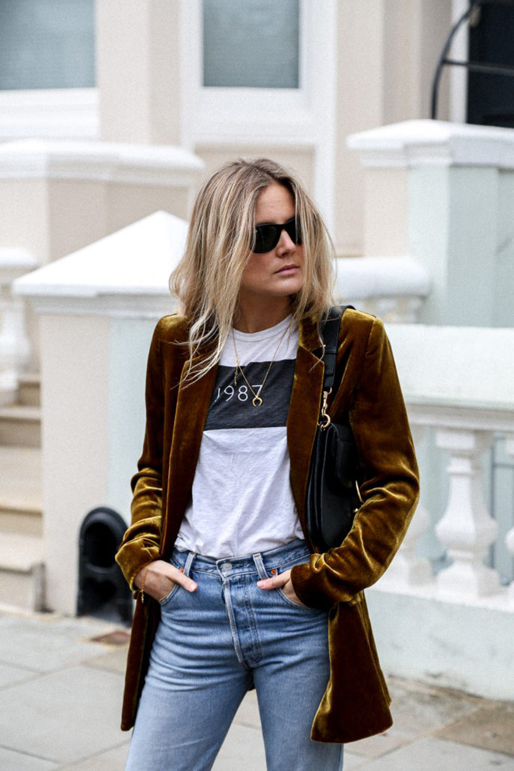 Damen eleganter und weicher Velvet-Blazer Sovae