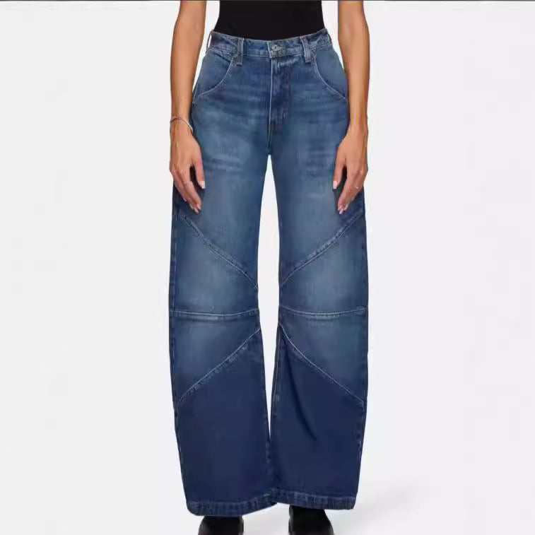 Damen Weit geschnittene Jeans mit geometrischem Design Sovae