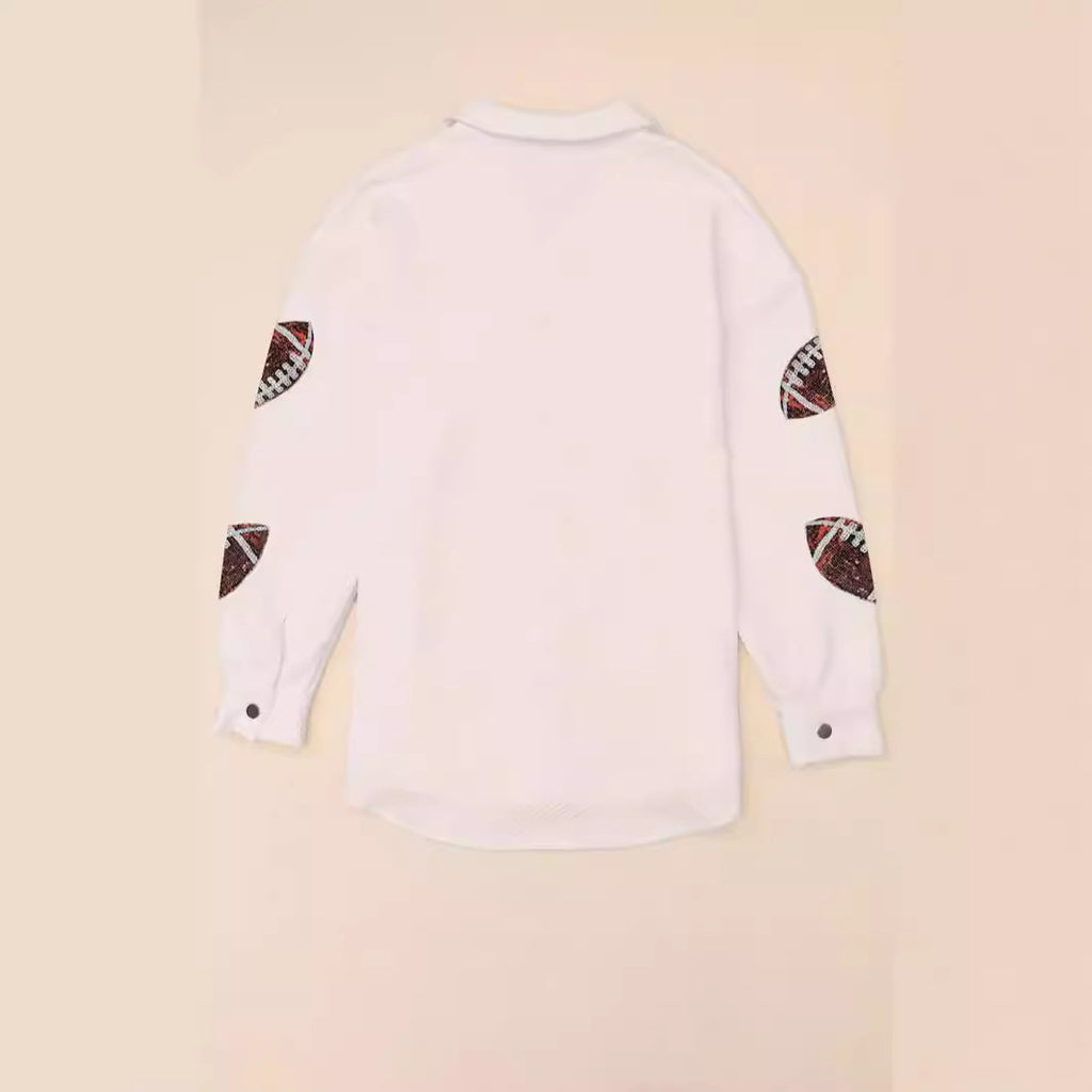 Damen Oversized Jacke mit Football-Design und praktischen Taschen Sovae