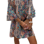 Damen Tunika-Kleid mit asymmetrischem Saum und voluminösen Ärmeln Sovae