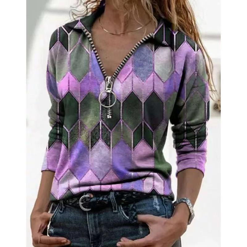 Damen Modal-H تھپ-Oberteil mit Reißverschluss Sovae