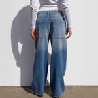 Damen Weite Jeans im Vintage-Stil Sovae