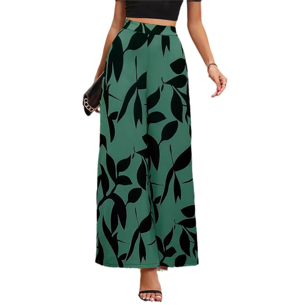 Damen Weit geschnittene Palazzo-Hose mit floralem Muster Sovae