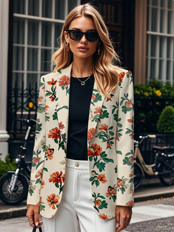 Damen Blazer mit floralem Muster Sovae