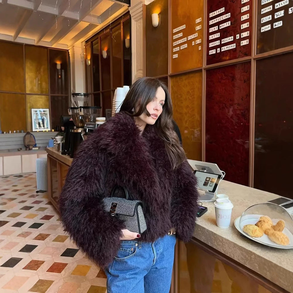 Damen Kuschelige Teddyjacke Sovae
