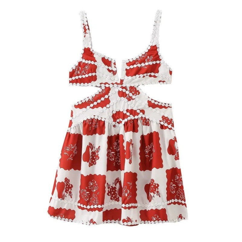 Damen Sommerliches Maxikleid mit fruchtigem Druck und Rüschen-Details Sovae