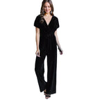 Damen eleganter Samt-Jumpsuit mit taillierter Passform Sovae