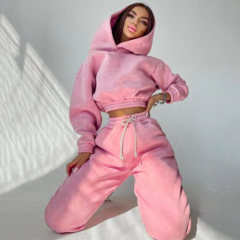 Damen sportliches und lässiges Hoodie-Set mit weitem Schnitt Sovae