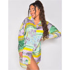 Damen modische Bluse mit verspieltem Muster Sovae