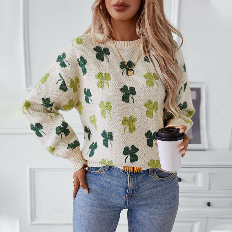 Damen gemusterter Pullover Sovae
