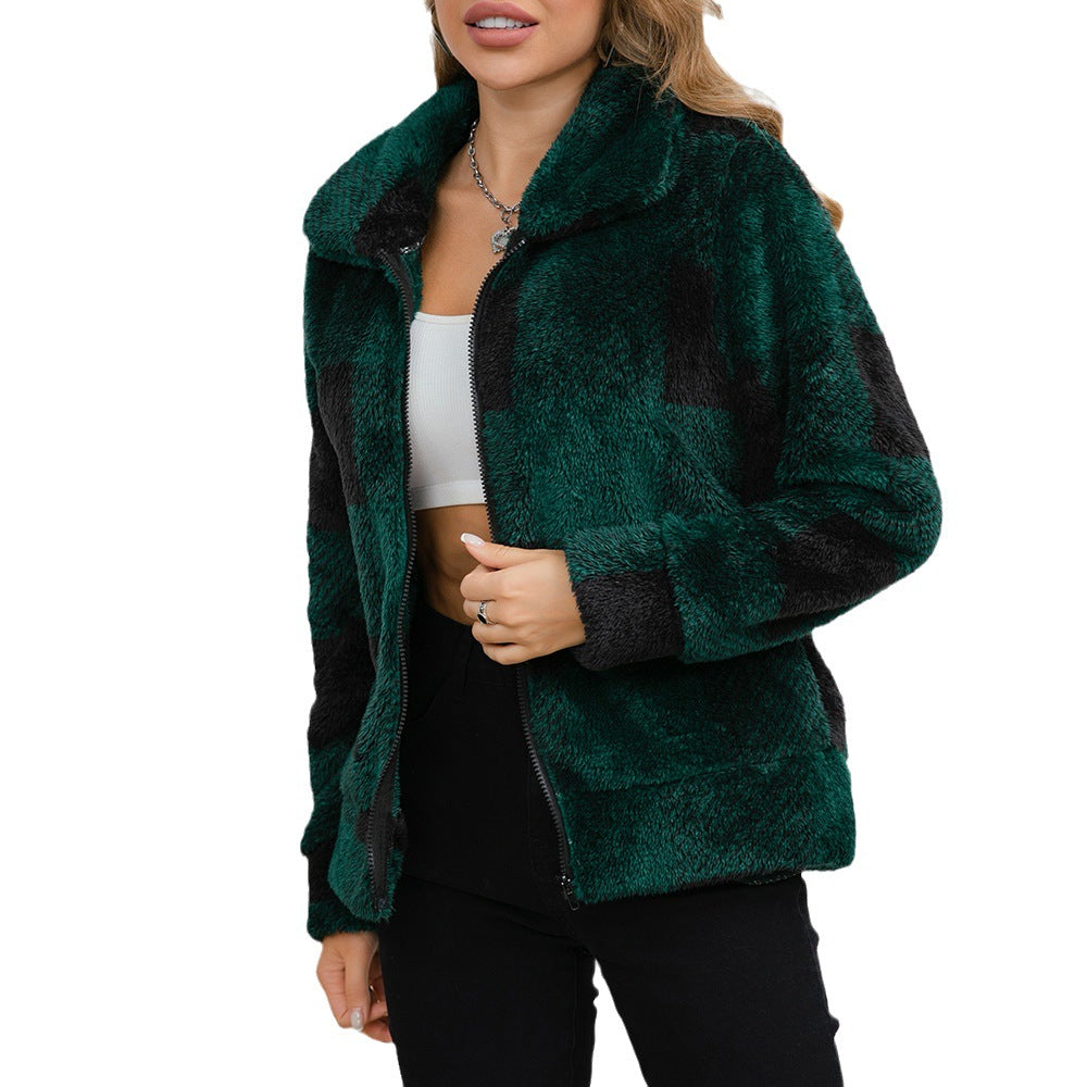 Damen Fleecejacke mit hohem Kragen und Reißverschluss Sovae