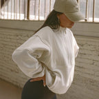 Damen bequemer Hoodie mit halbem Reißverschluss Sovae