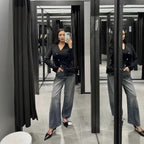 Damen angenehm weicher Strickpullover mit elegantem V-Ausschnitt und maritimen Knopfdetails Sovae