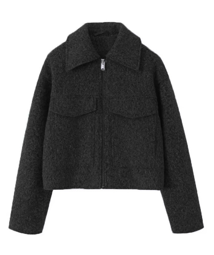Damen trendige Wolljacke mit praktischen Taschen Sovae