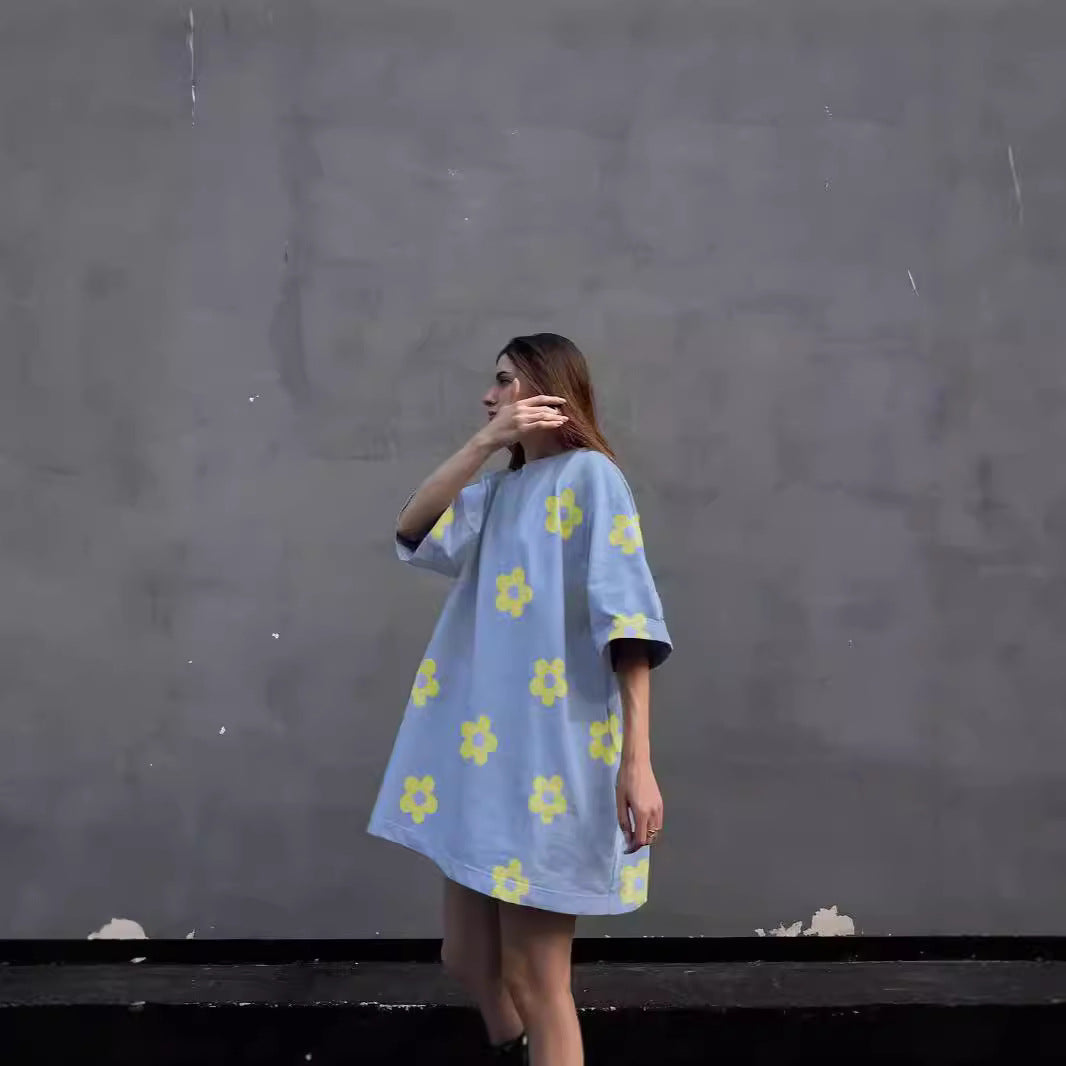 Damen Lässiges Blusenkleid mit floralem Muster Sovae