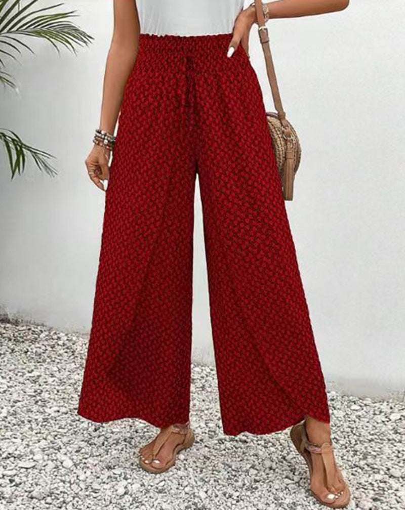 Damen Weite Palazzo-Hosen mit elastischem Bund Sovae