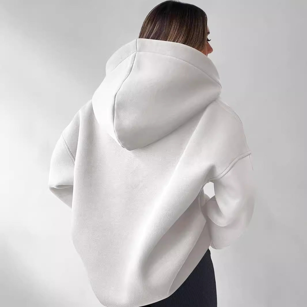 Damen lässiger Hoodie mit hohem Kragen und Oversized-Schnitt Sovae