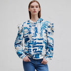 Damen lässiger Hoodie mit Puffärmeln Sovae