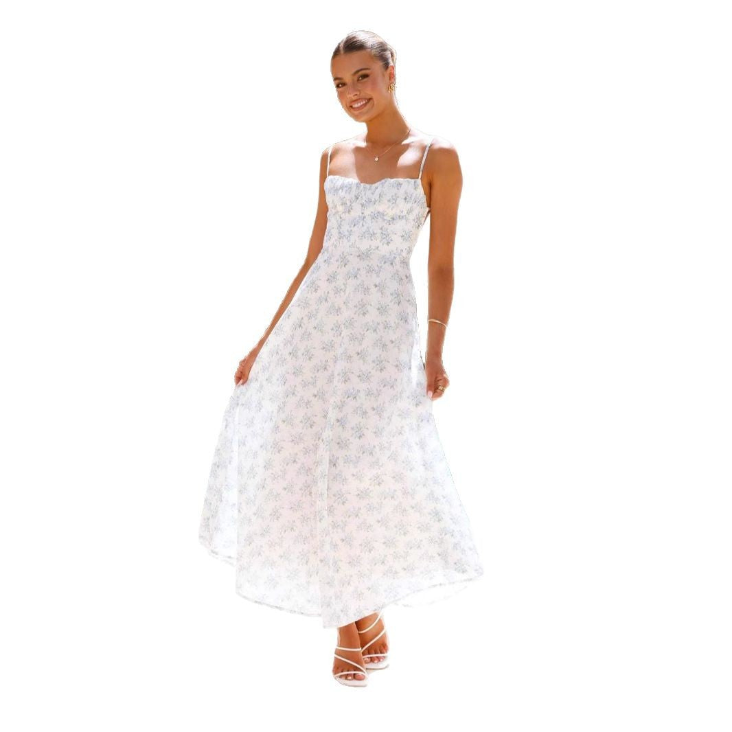 Damen Elegantes Maxikleid mit feinem Blumenmuster Sovae