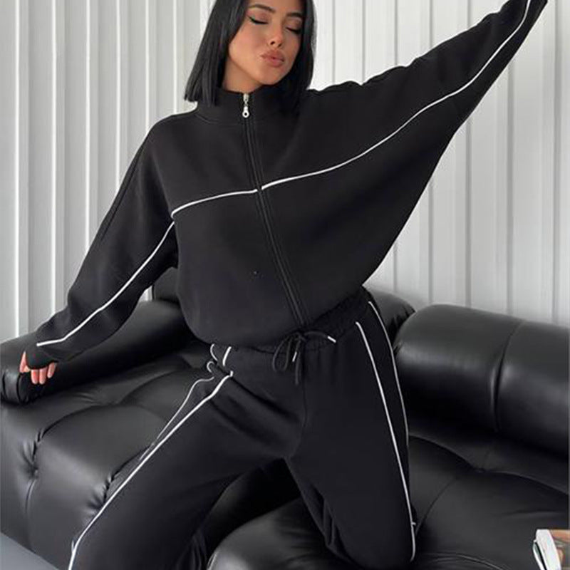 Damen Sportliches Wohlfühl-Set mit hohem Kragen und weitem Schnitt Sovae