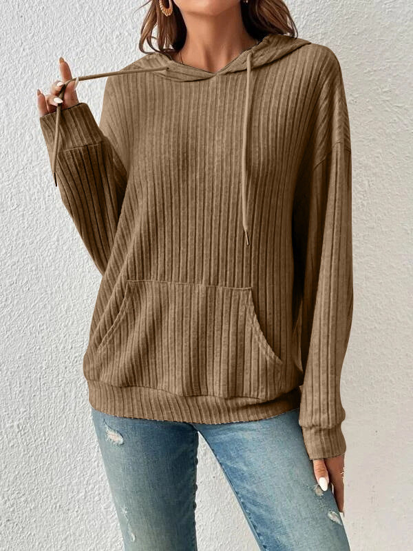 Damen Langärmliger Kapuzenpullover Sovae