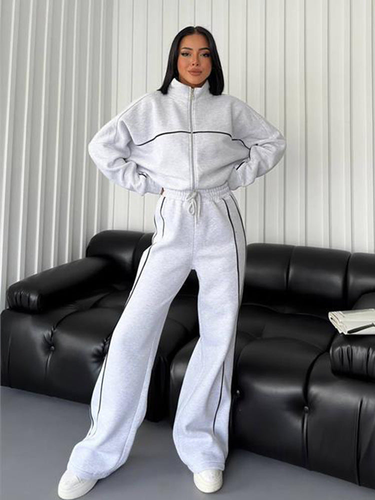 Damen Sportliches Wohlfühl-Set mit hohem Kragen und weitem Schnitt Sovae