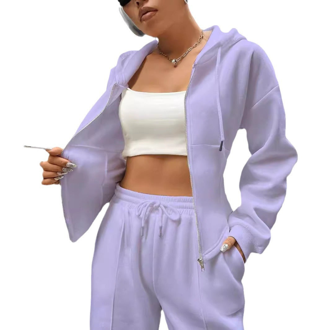 Damen modischer Zip-Hoodie mit tailliertem Schnitt Sovae