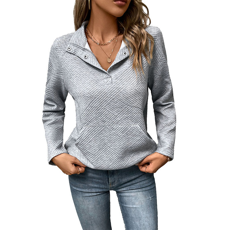 Damen Pullover mit strukturiertem Design und Kapuze Sovae