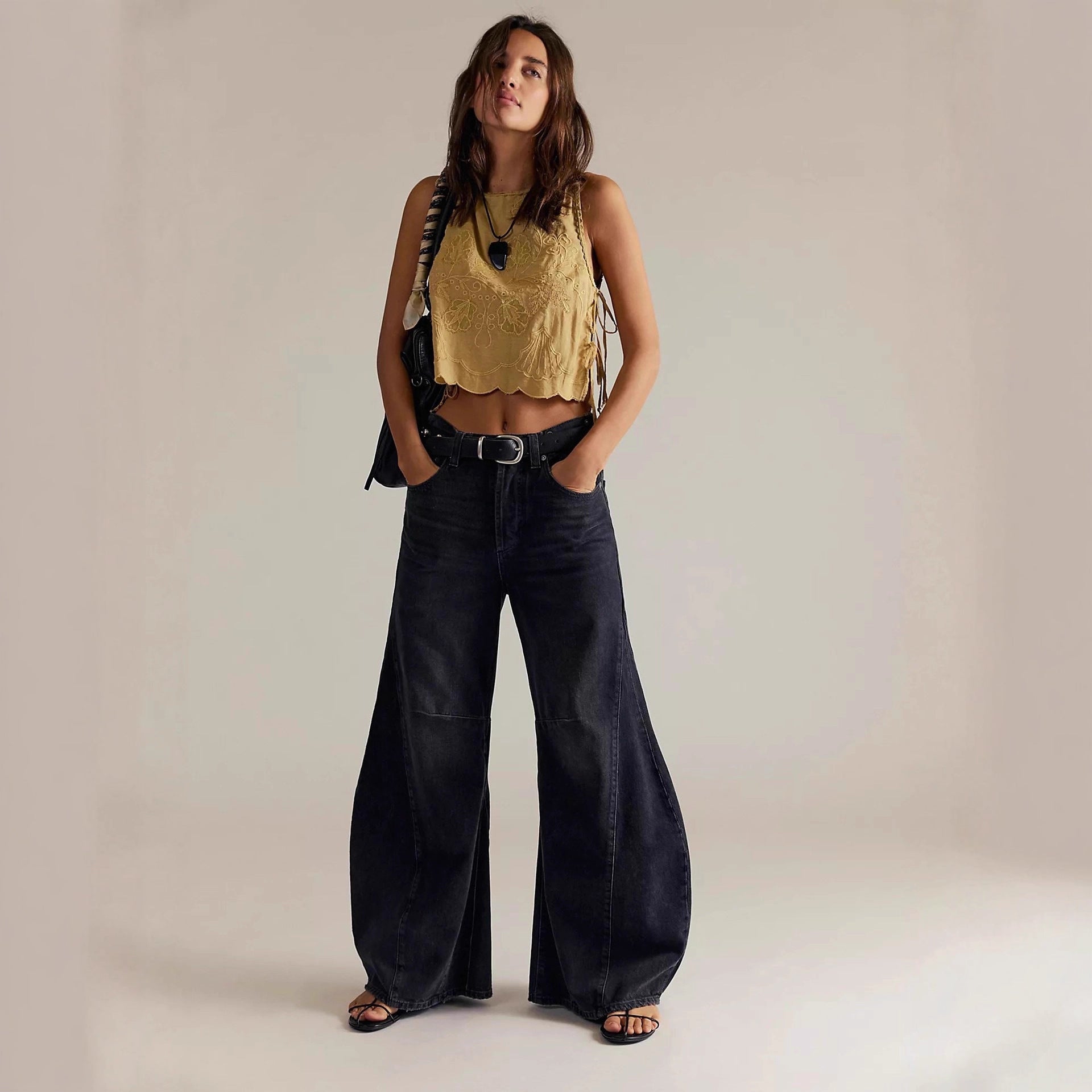 Damen Übergroße Jeans im Vintage-Stil Sovae