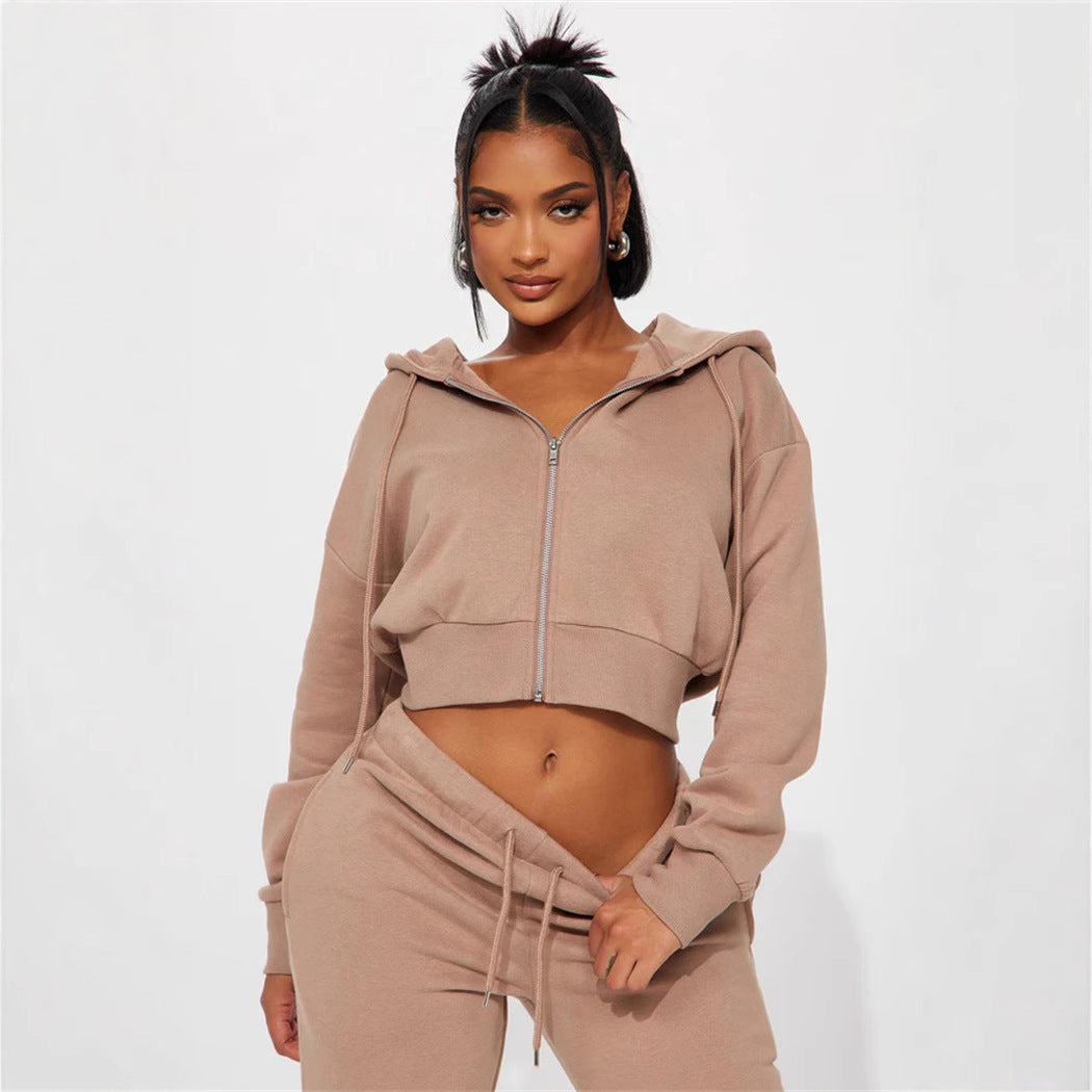 Damen Relaxed-Fit Sweat-Set mit Kapuze und weiten Hosen Sovae