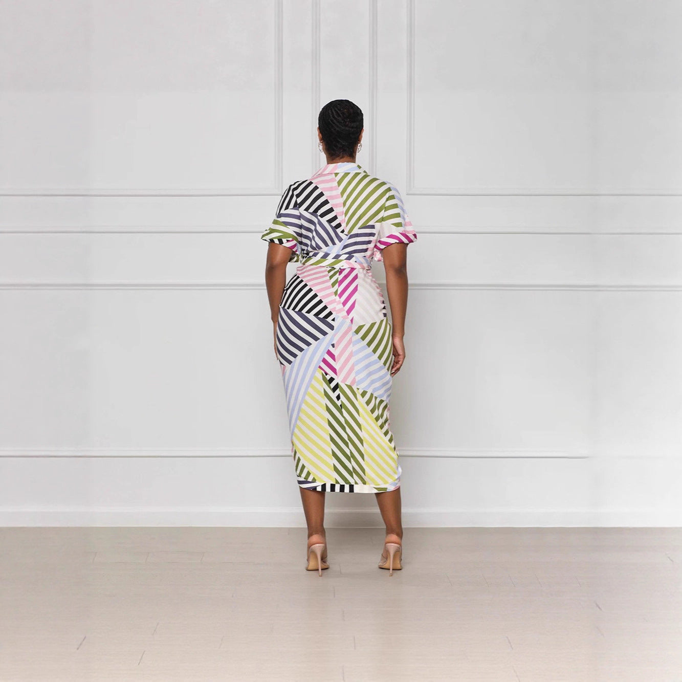 Damen Hemdblusenkleid mit modischem Knoten Sovae