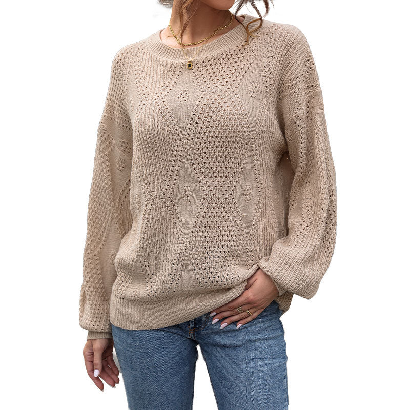 Damen Strickpullover mit luftiger Struktur Sovae