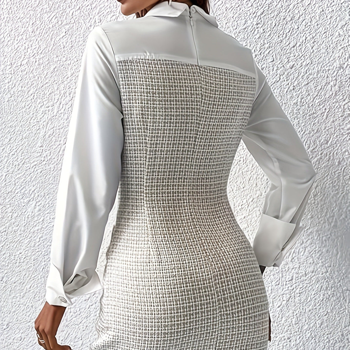 Damen Hemdblusenkleid mit strukturiertem Oberteil und eleganten Knopfdetails Sovae