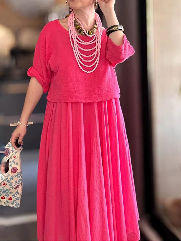 Damen luftiges Maxikleid mit einzigartiger Oberteilgestaltung Sovae