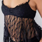 Damen Spitzenoletta Top mit lässigem Schnitt Sovae