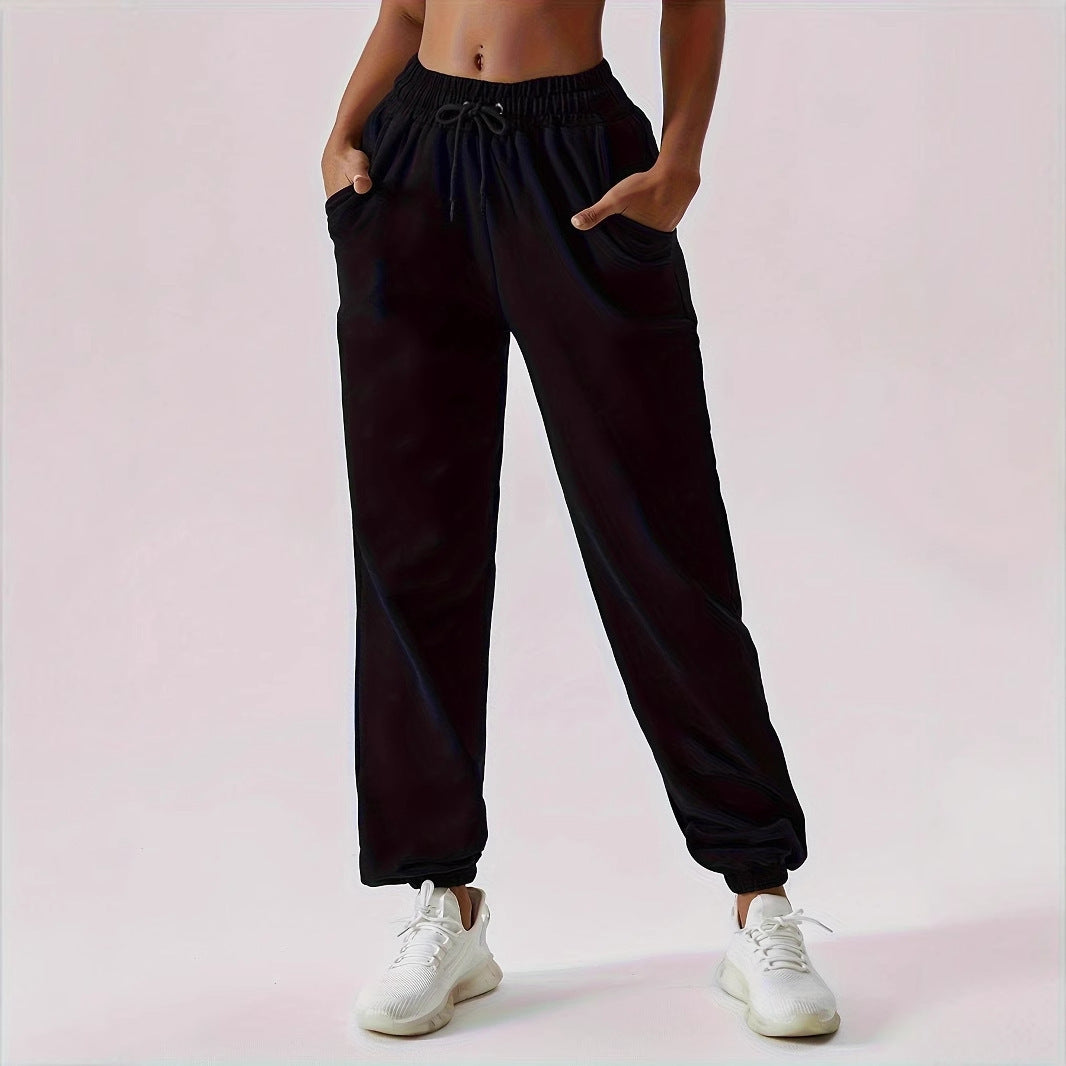Damen weite Sporthose mit elastischem Bund und Kordelzug Sovae