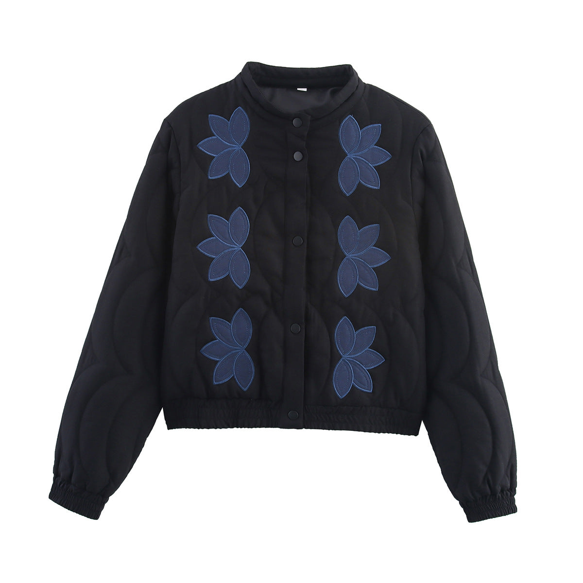 Damen Steppjacke mit floralem Design und elastischen Ärmeln Sovae