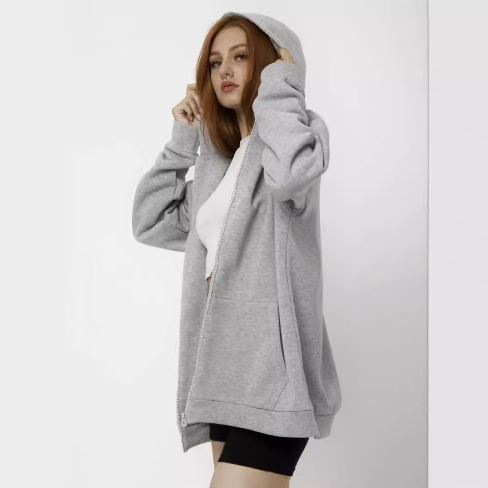 Damen oversized Kapuzenpullover mit weichem Innenfutter Sovae