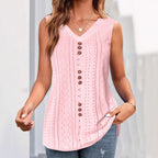 Damen Sommerliche V-Ausschnitt Bluse Sovae