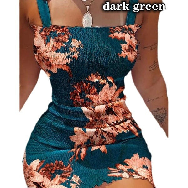 Damen Figurbetontes Minikleid mit verstellbaren Spaghetti-Trägern und Rüschendetail Sovae