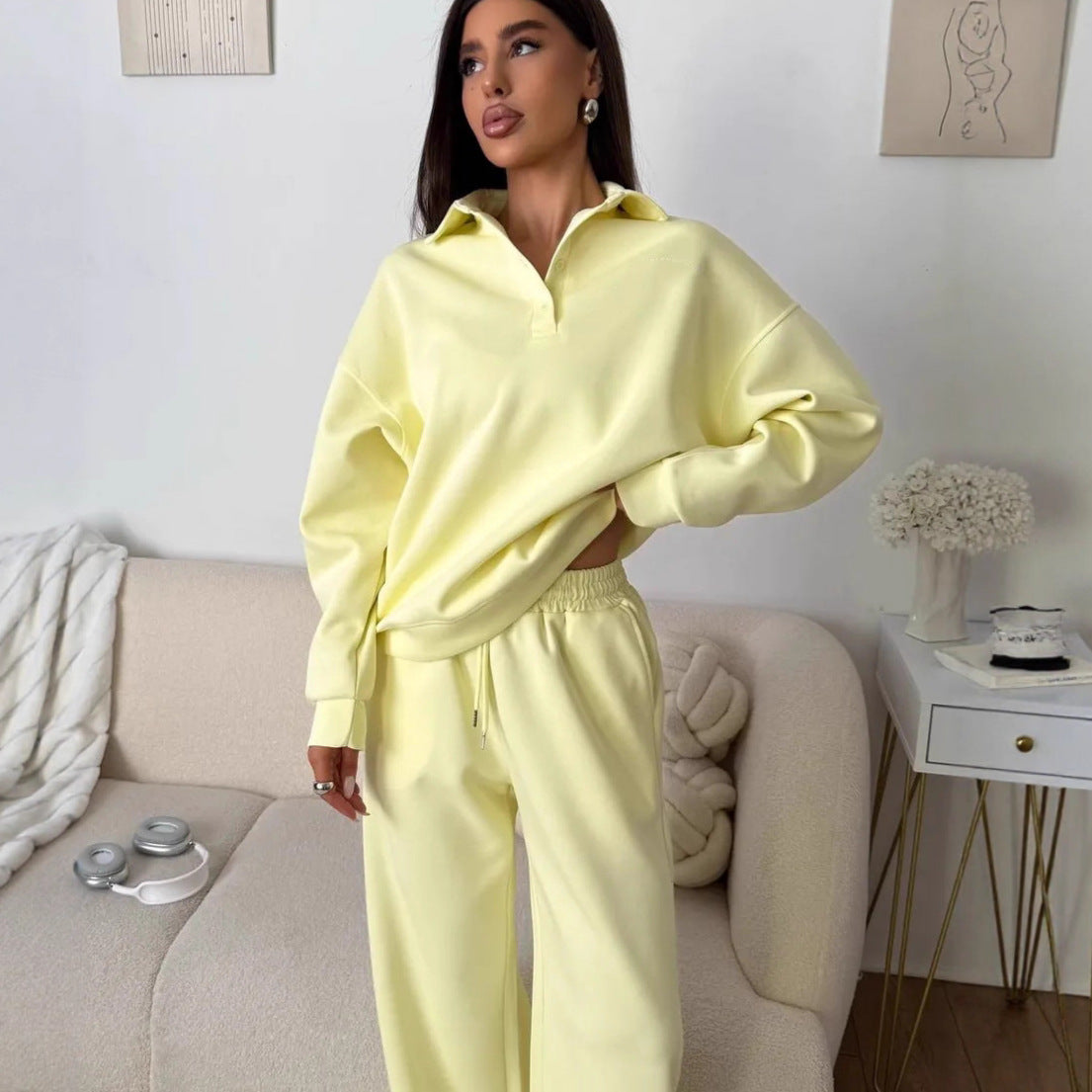 Damen Sportlicher Pullover mit weiten Hosen Sovae