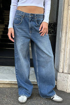 Damen Weite Jeans im Vintage-Stil Sovae