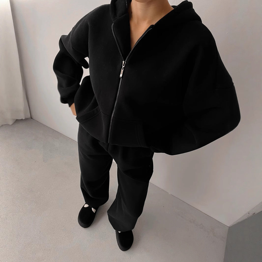 Damen stylisches und gemütliches Fleece-Loungewear-Set Sovae