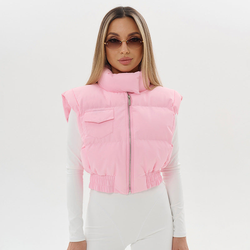 Damen stylische cropped Steppweste Sovae