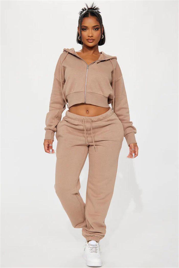 Damen Relaxed-Fit Sweat-Set mit Kapuze und weiten Hosen Sovae